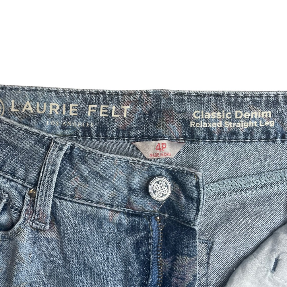 NWT Laurie Felt Classic Relaxed Straight Jeans with Floral Pattern Size 4P - Picture 9 of 12